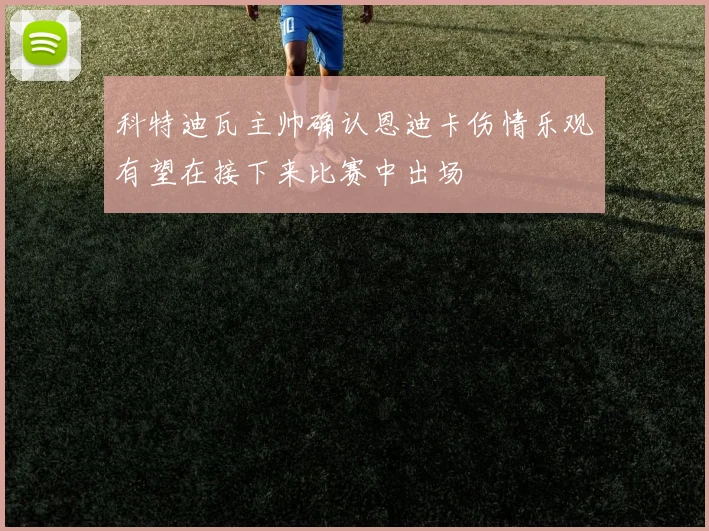 科特迪瓦主帅确认恩迪卡伤情乐观有望在接下来比赛中出场